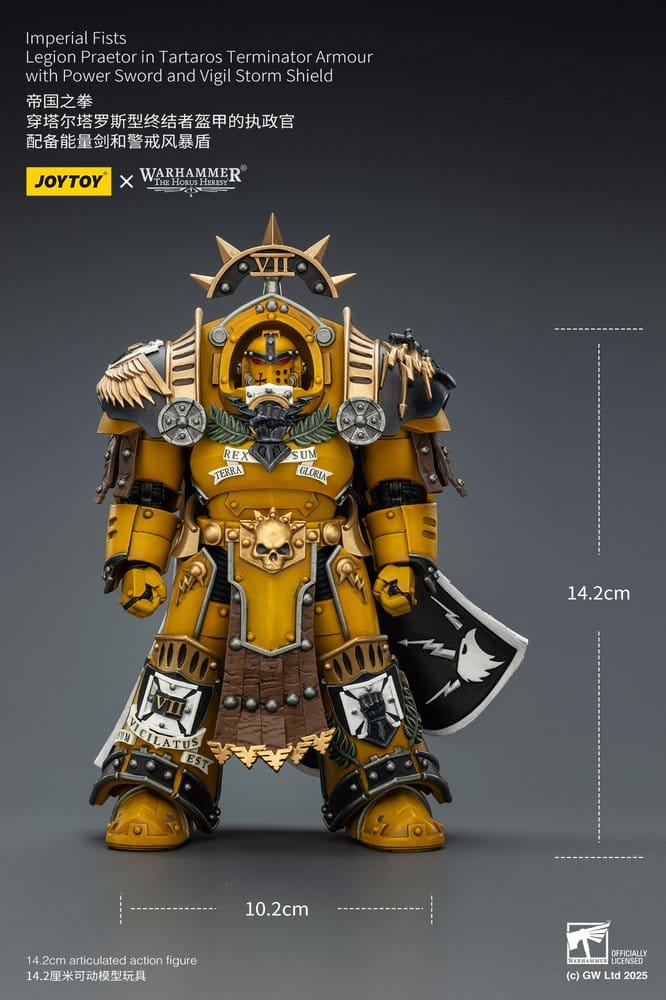Joy Toy (CN) Warhammer Imperial Fists Legion Praetor in Tartaros Terminator Armourwith Power Sword and Vigil Storm