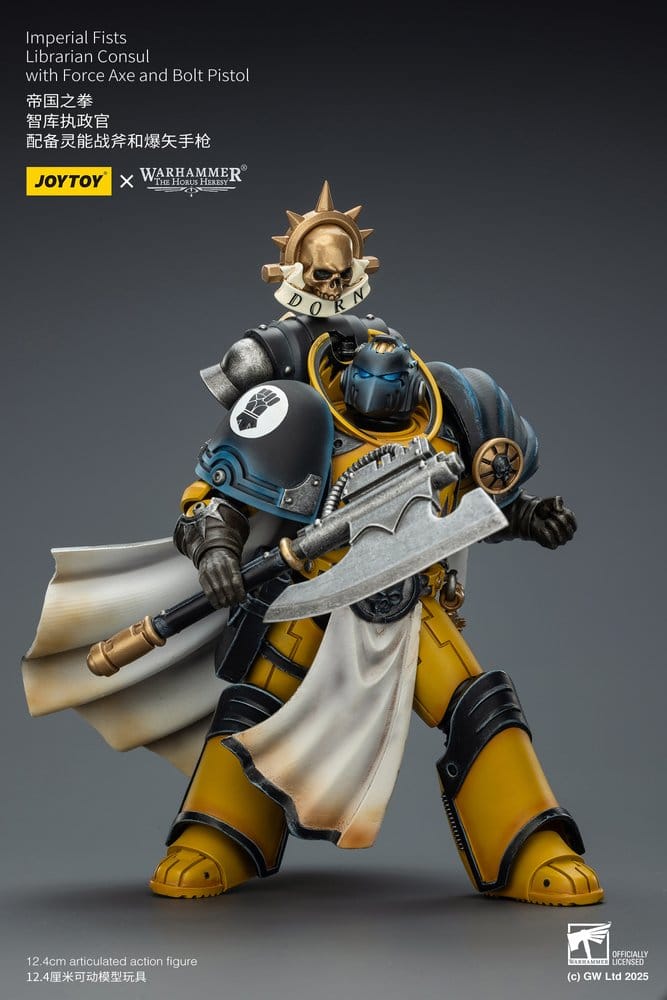 Joy Toy (CN) Warhammer Imperial Fists Librarian Consulwith Force Axe and Bolt Pistol Actionfigur