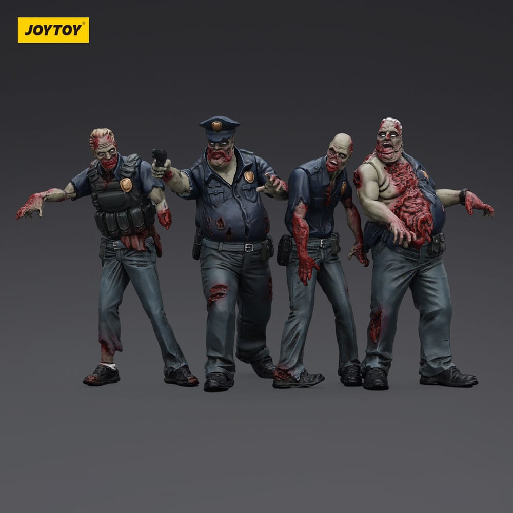 Joy Toy (CN) Zombie Dark Source 4er-Pack Police (Male) Actionfiguren