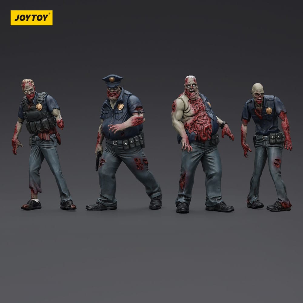 Joy Toy (CN) Zombie Dark Source 4er-Pack Police (Male) Actionfiguren