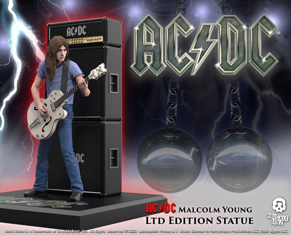 Knucklebonz AC/DC Malcolm Young II Rock Iconz Statue - Beschädigte Verpackung