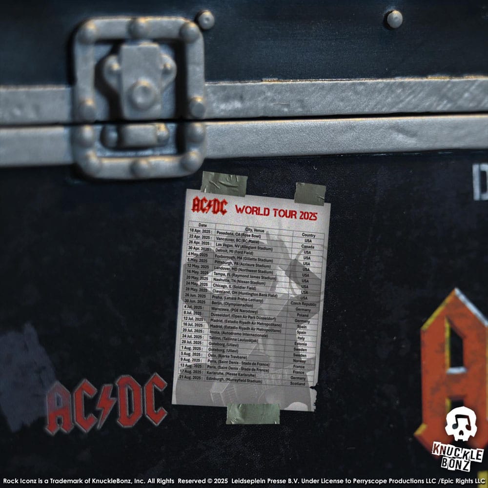 Knucklebonz AC/DC PWR UP Tour Road Case Rock Ikonz On Tour Statue