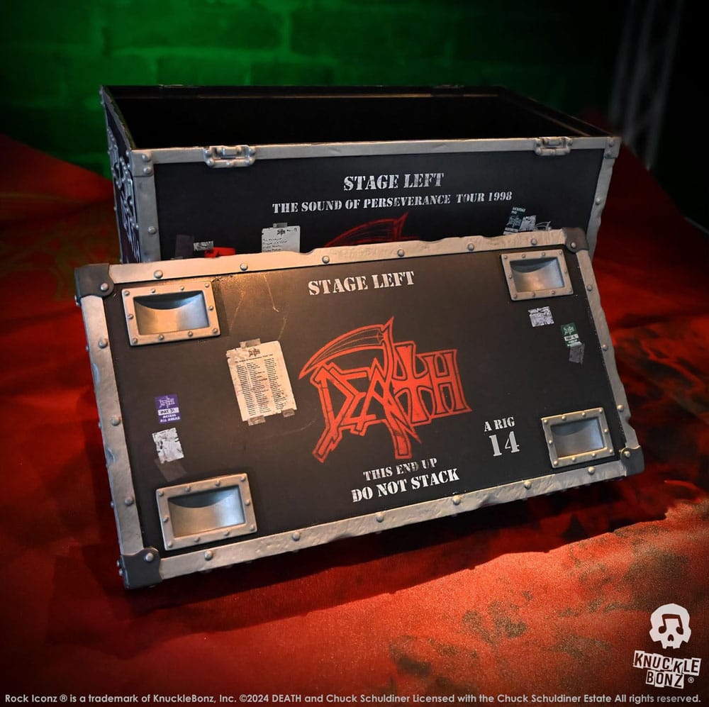 Knucklebonz Death Road Case & Bühnenhintergrund Set Rock Ikonz On Tour Statue
