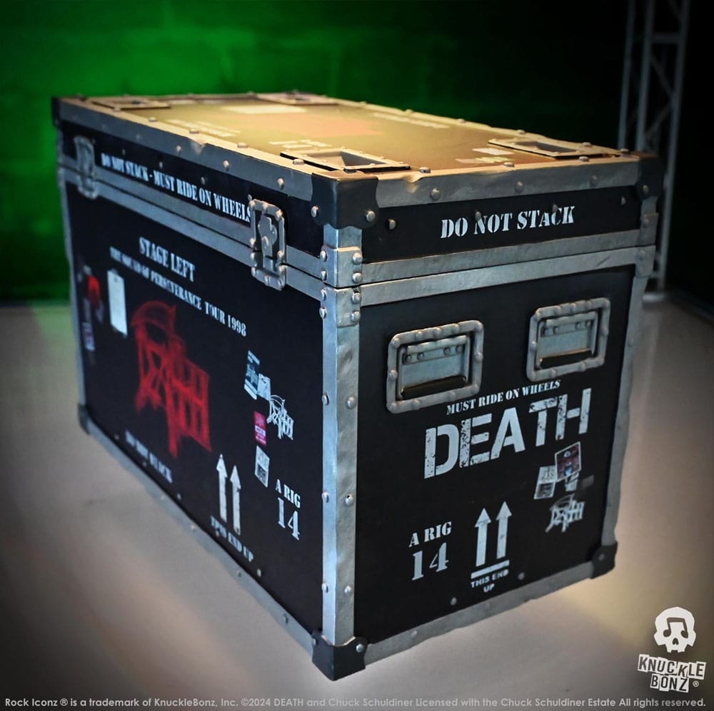 Knucklebonz Death Road Case & Bühnenhintergrund Set Rock Ikonz On Tour Statue