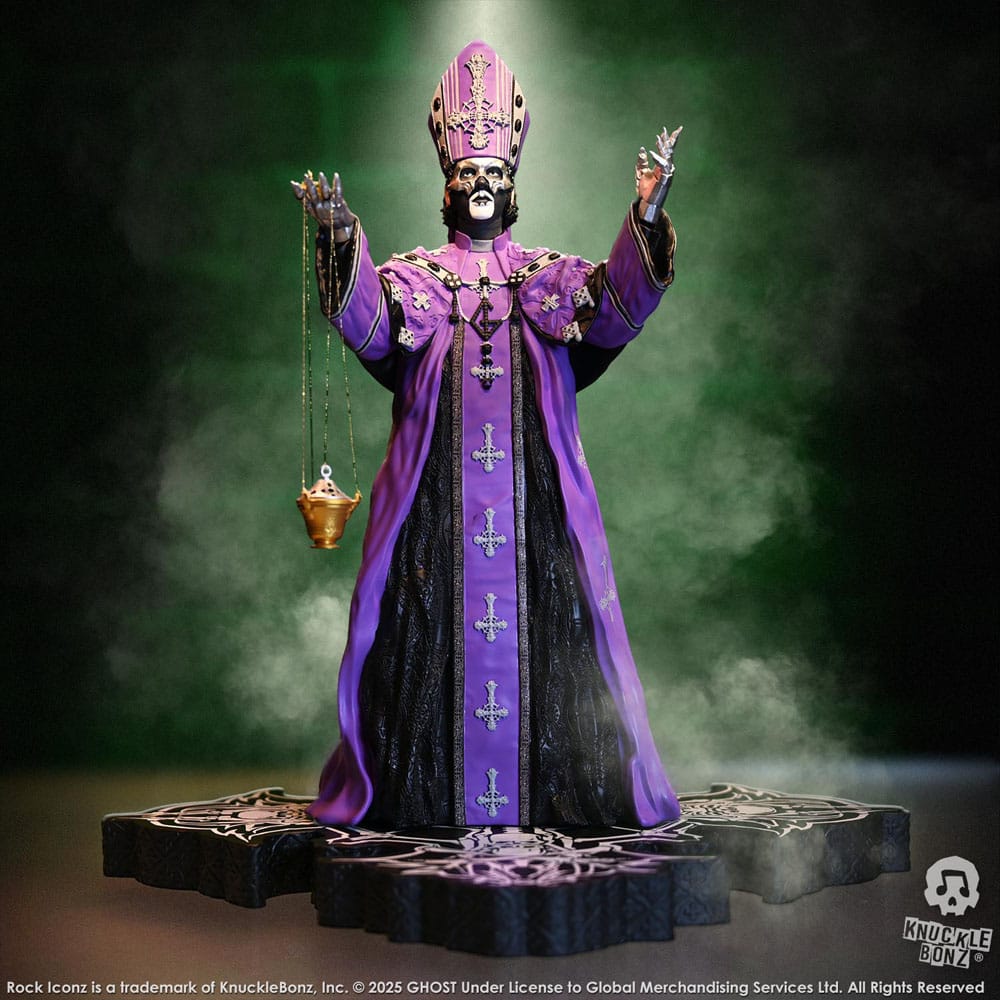 Knucklebonz Ghost Papa V Perpetua Purple Robes Rock Iconz Statue