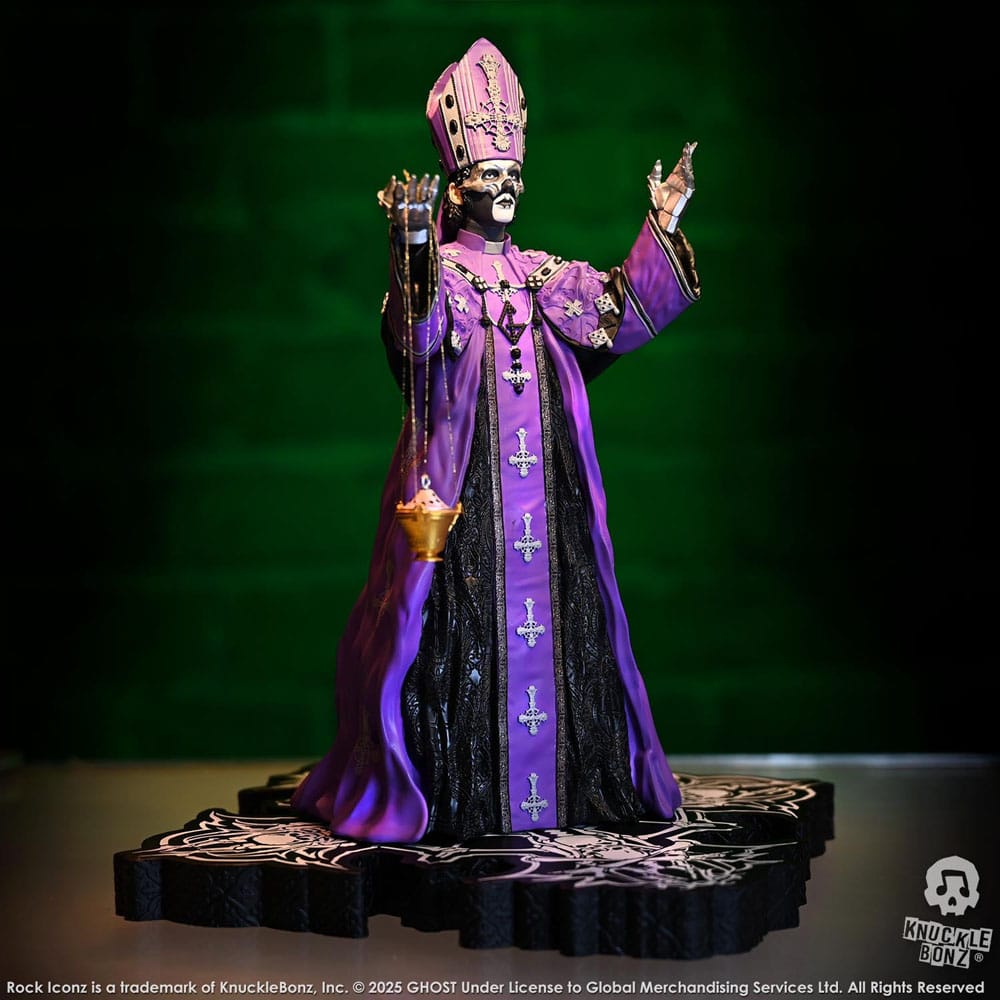 Knucklebonz Ghost Papa V Perpetua Purple Robes Rock Iconz Statue