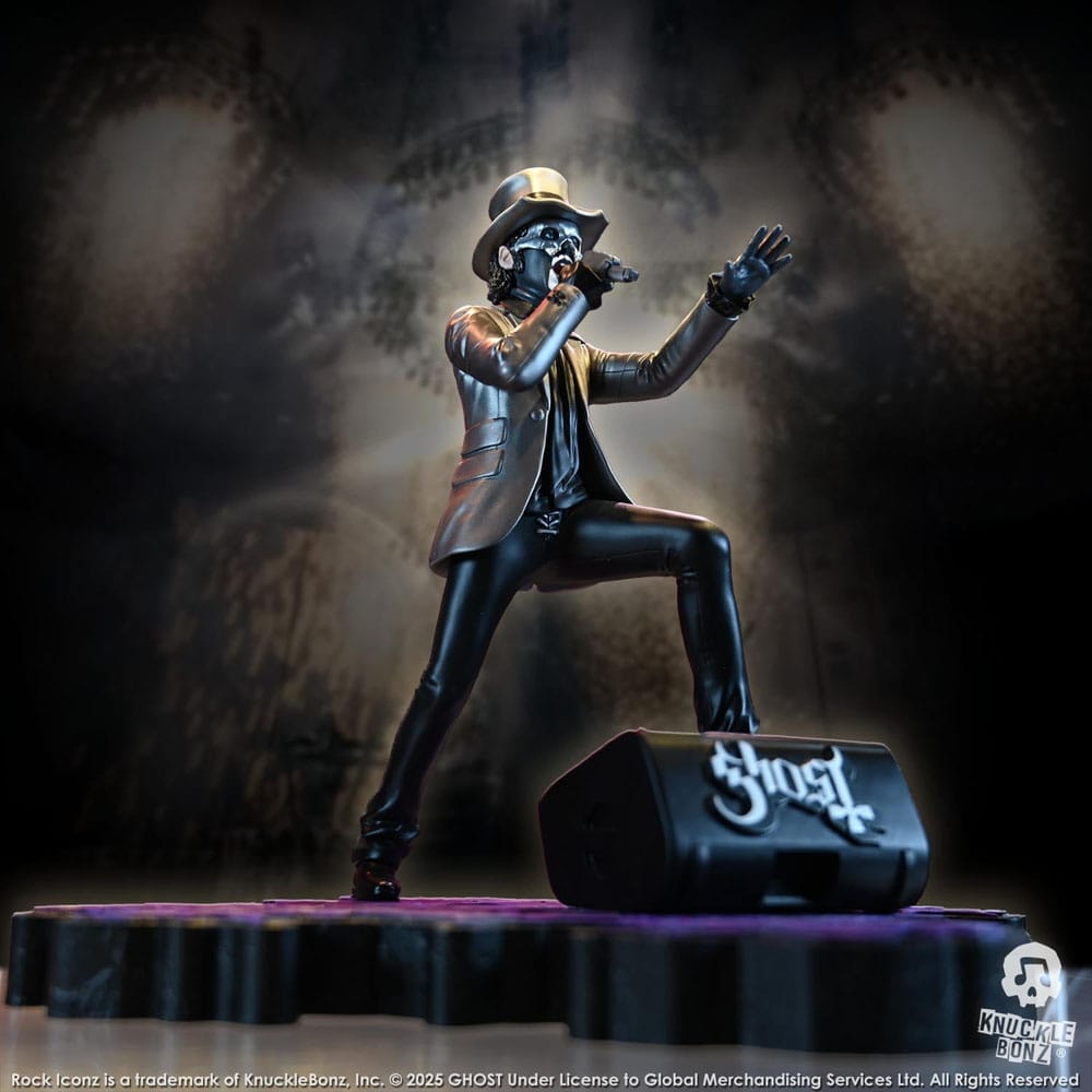 Knucklebonz Ghost Papa V Perpetua Top Hat Rock Iconz Statue