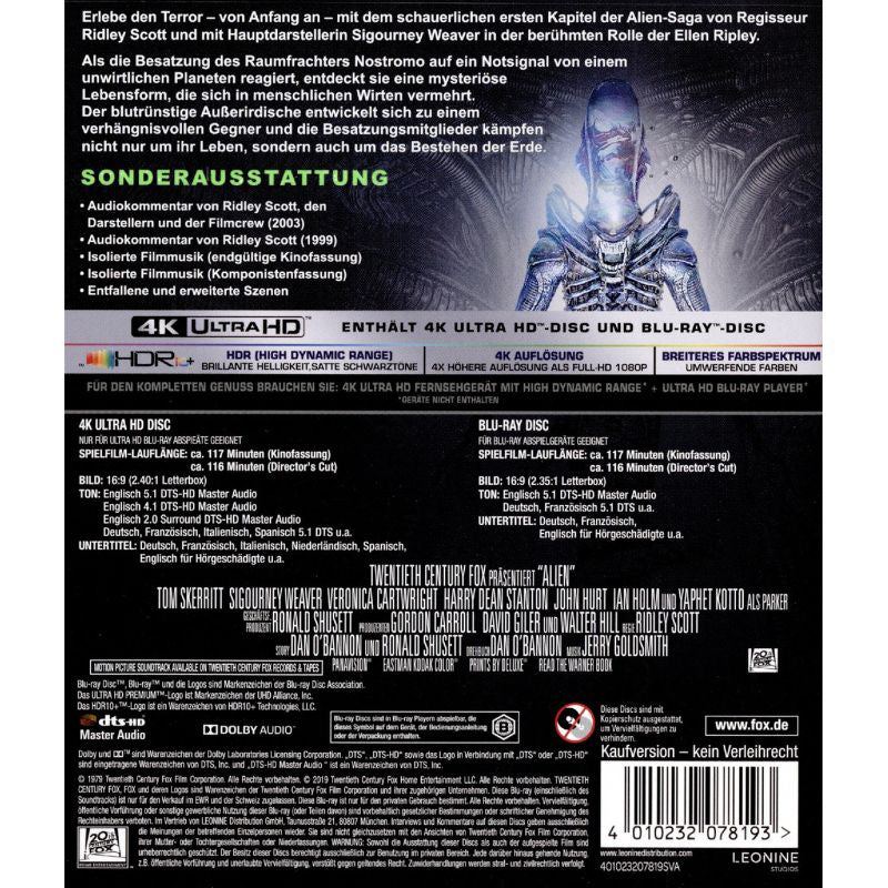 LEONINE Alien 1 4K Ultra HD & Blu-ray