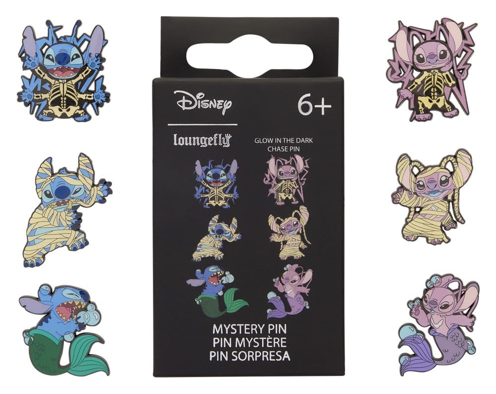 Loungefly Lilo & Stitch by Loungefly Stitch & Angel Halloween Costumes Blind Display Ansteck-Pins (12)