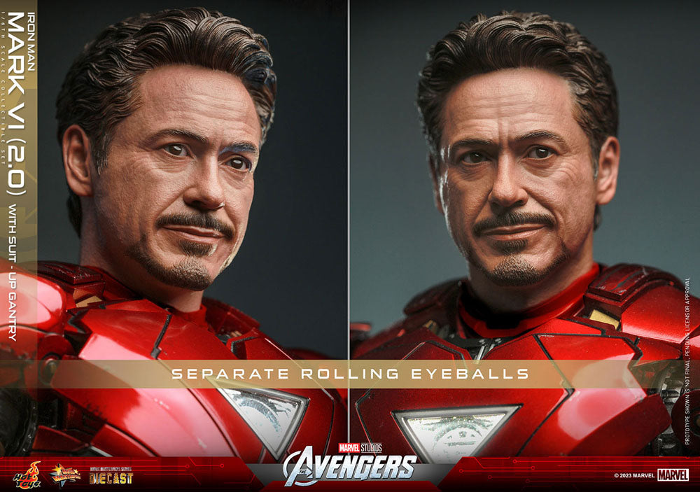 Marvel’s The Avengers Movie Masterpiece Diecast Actionfigur 1/6 Iron Man Mark VI (2.0) mit Suit-Up Gantry 32 cm Hot Toys