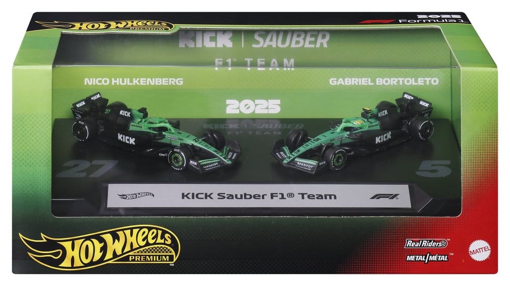 Mattel Formel 1 Hot Wheels KICK Sauber Team Premium 1/64 Die-Cast Fahrzeuge 2er-Pack