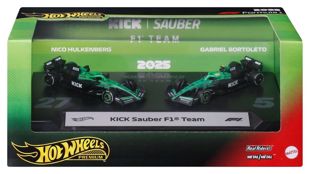 Mattel Formel 1 Hot Wheels KICK Sauber Team Premium 1/64 Die-Cast Fahrzeuge 2er-Pack