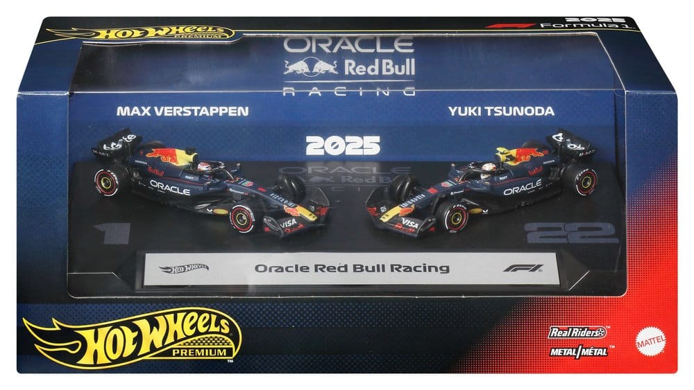 Mattel Formel 1 Hot Wheels Oracle Red Bull Racing Premium 1/64 Die-Cast Fahrzeuge 2er-Pack