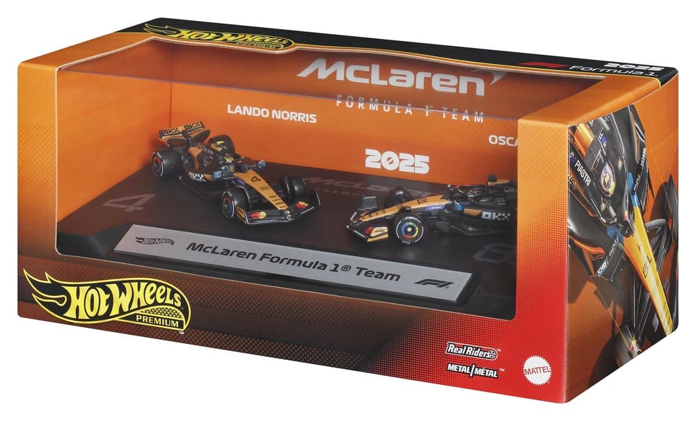 Mattel Formel 1 Team McLaren Hot Wheels Premium 1/64 Die-Cast Fahrzeuge 2er-Pack