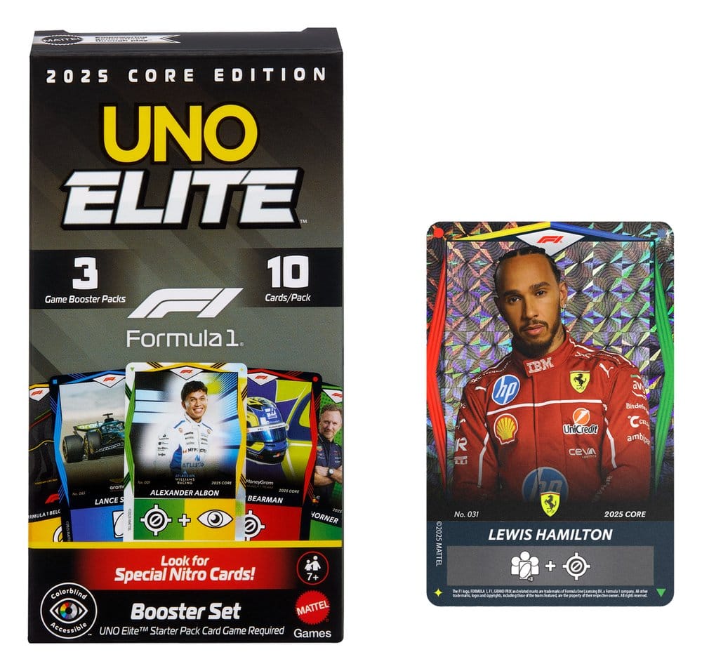 Mattel Formula 1 F1 UNO Elite Booster-Set Kartenspiel