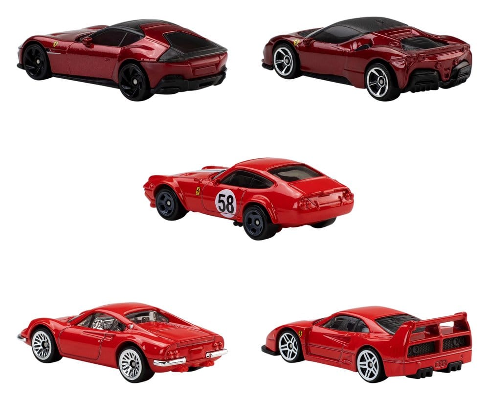 Mattel Hot Wheels Ferrari Die-Cast 1/64 5er-Pack Fahrzeuge