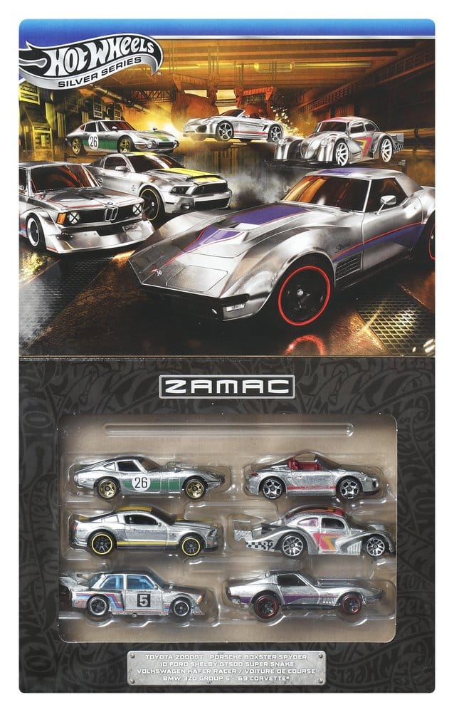 Mattel Hot Wheels Silver Series ZAMAC Die-Cast 6er-Pack 1/64 Fahrzeuge