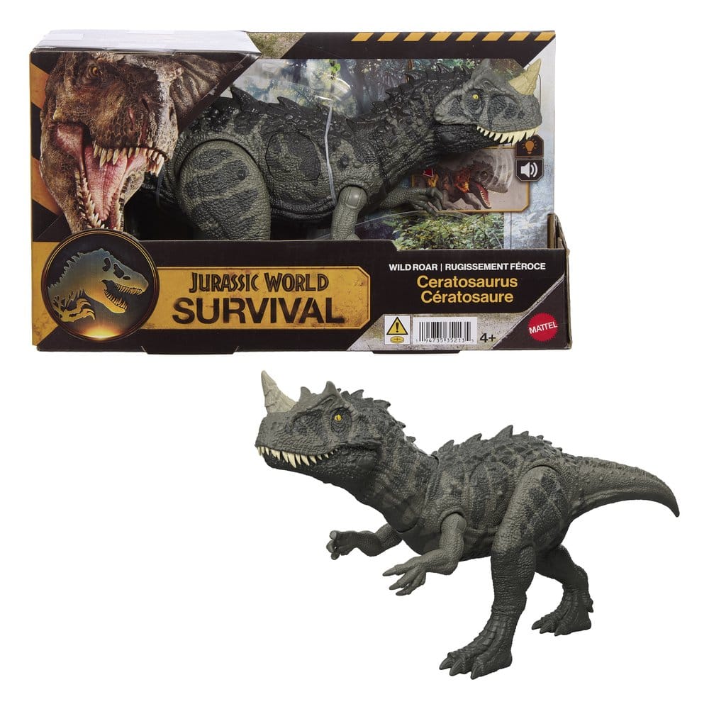 Mattel Jurassic World Survival Wild Roar Ceratosaurus Actionfigur
