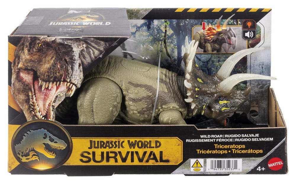 Mattel Jurassic World Survival Wild Roar Triceratops Actionfigur