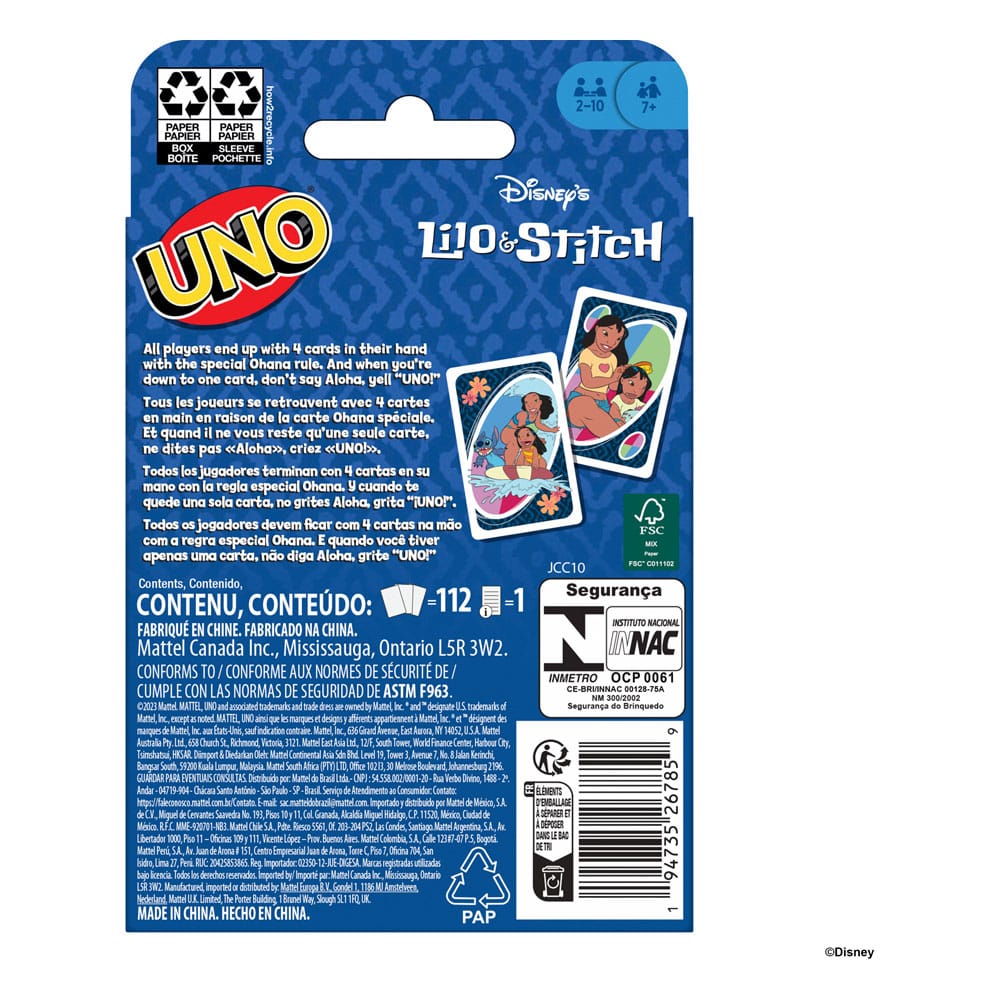 Mattel Lilo & Stitch UNO Kartenspiel
