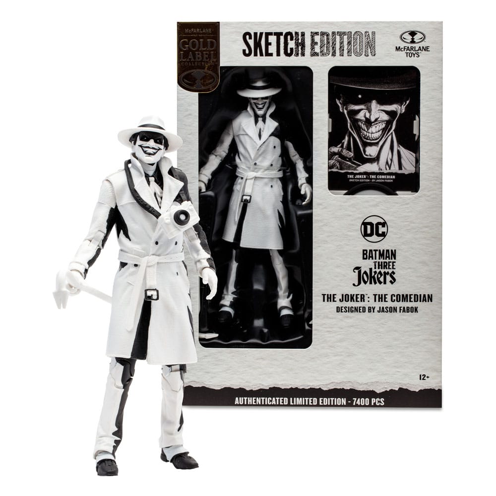 McFarlane Toys Batman Three Jokers The Joker The Comedian Sketch Edition (Gold Label) DC Multiverse Actionfigur 18 cm
