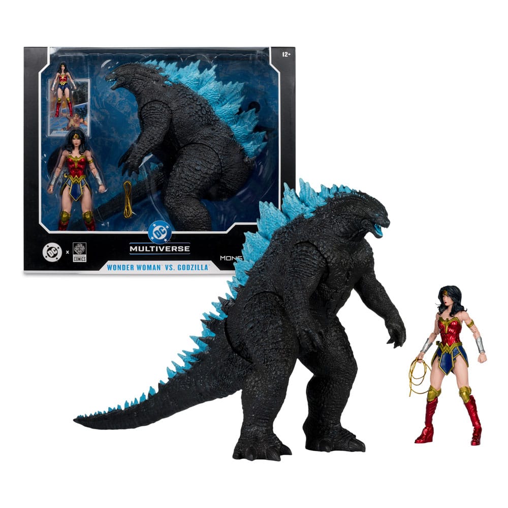 McFarlane Toys DC Justice League Monsterverse DC Multiverse Wonder Woman Vs. Atomic Blast Godzilla 2er-Pack