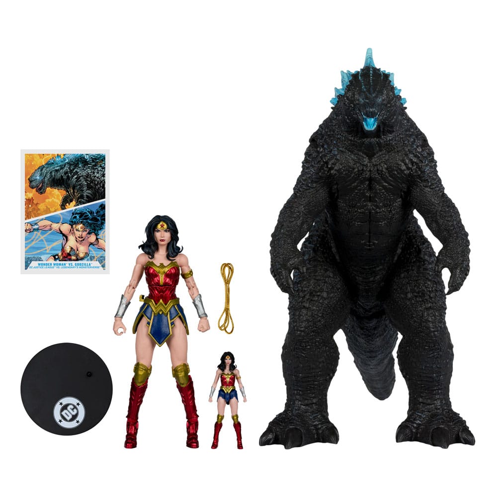 McFarlane Toys DC Justice League Monsterverse DC Multiverse Wonder Woman Vs. Atomic Blast Godzilla 2er-Pack