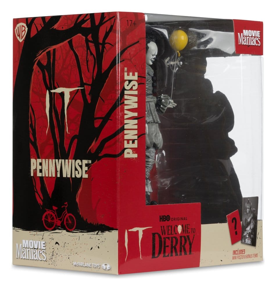 McFarlane Toys Es Welcome To Derry Pennywise Black White Movie Maniacs Figur
