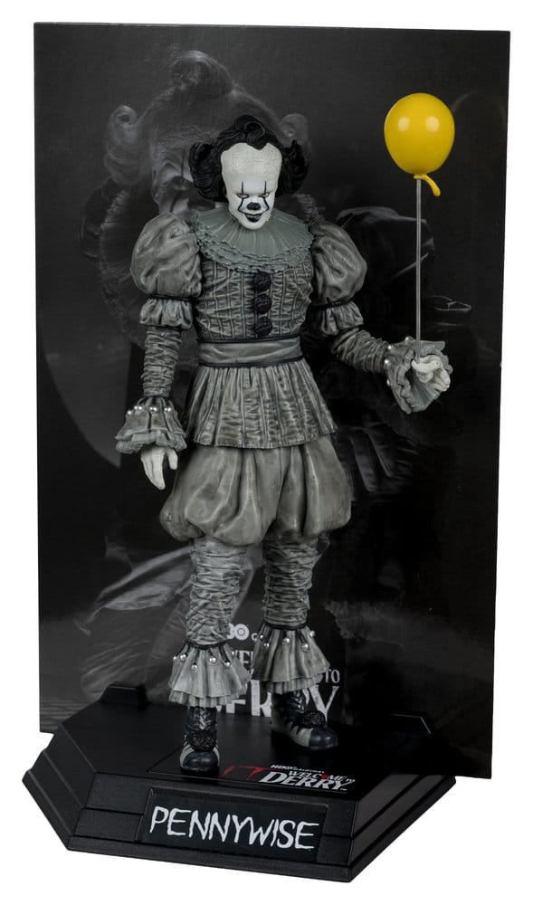 McFarlane Toys Es Welcome To Derry Pennywise Black White Movie Maniacs Figur