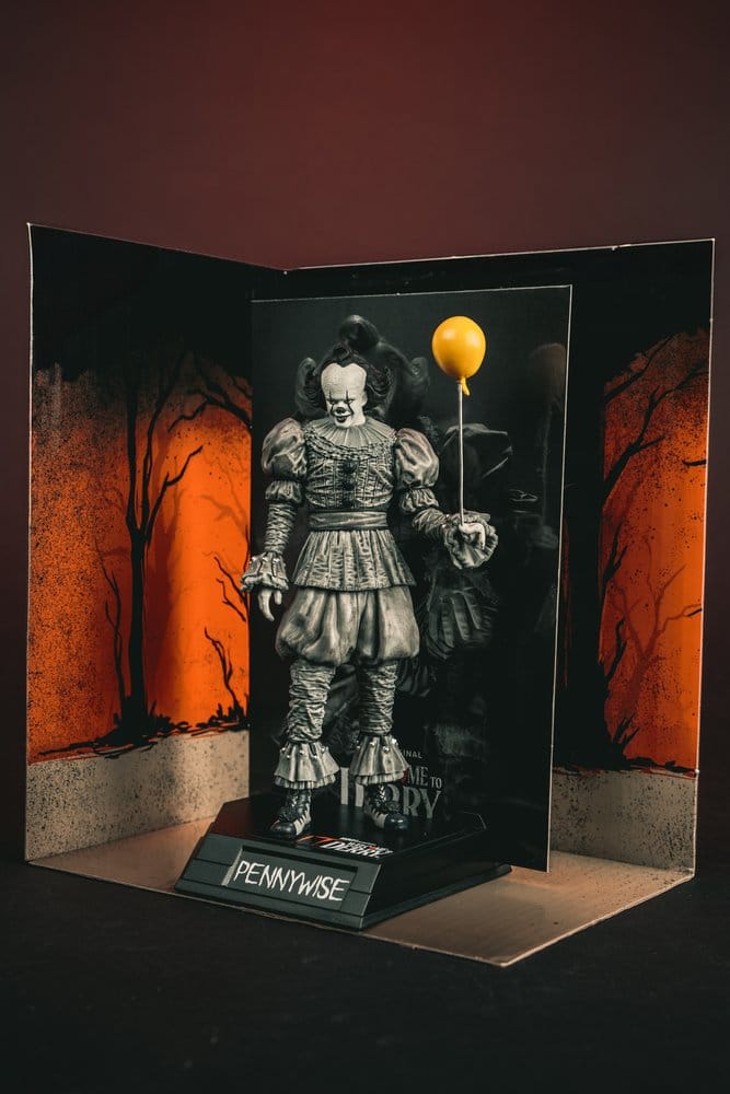 McFarlane Toys Es Welcome To Derry Pennywise Black White Movie Maniacs Figur