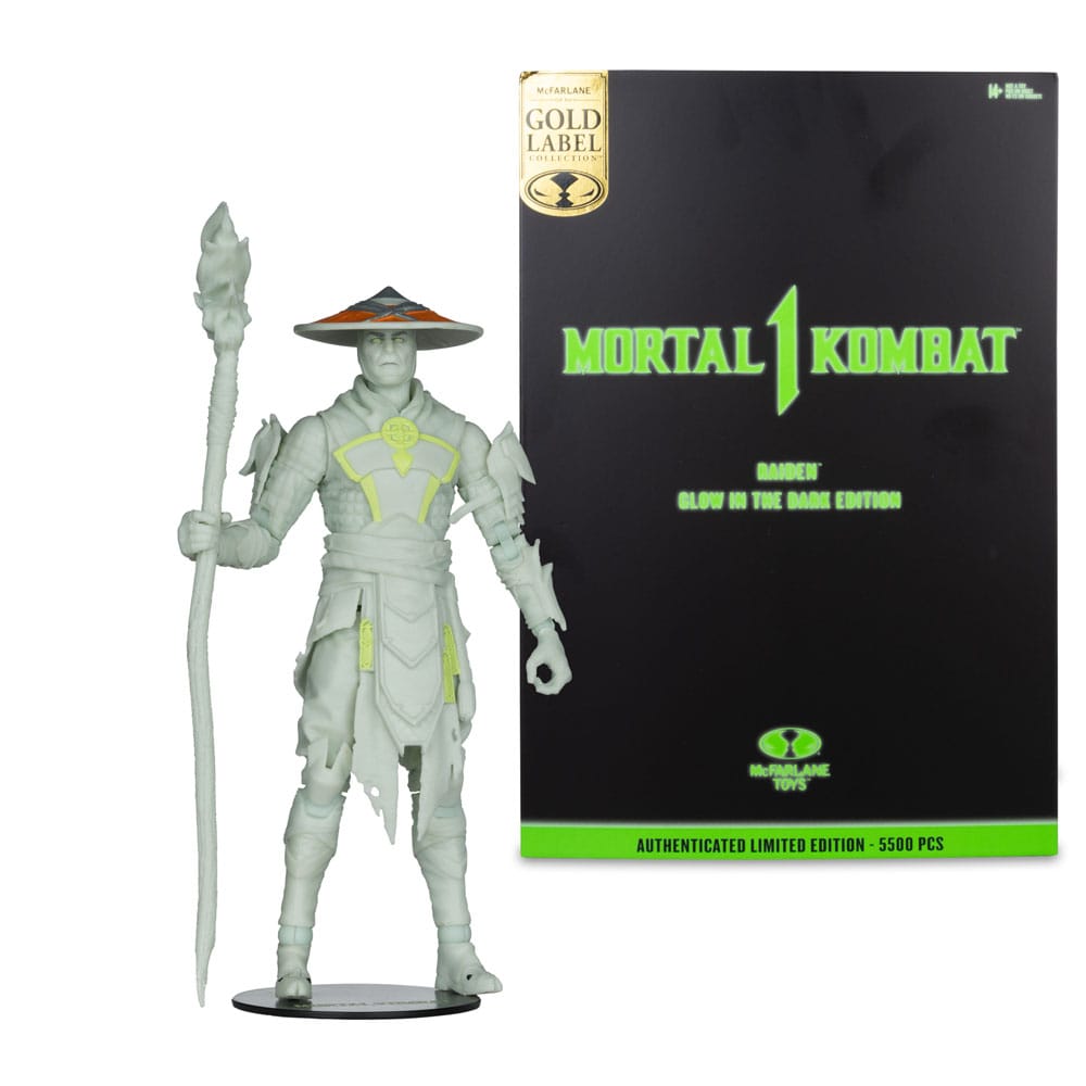 McFarlane Toys Mortal Kombat Raiden Glow in the Dark Edition Gold Label Actionfigur
