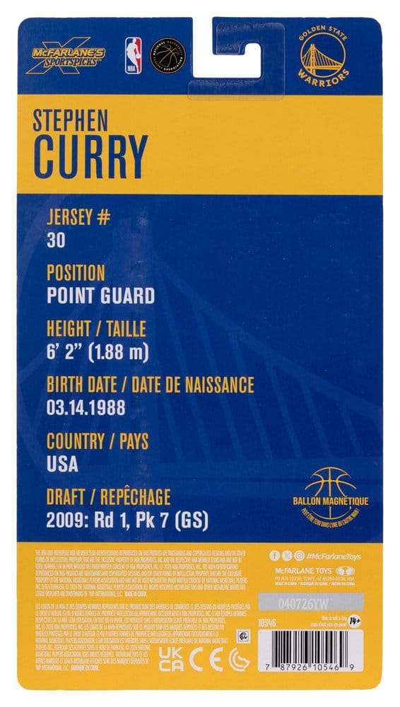 McFarlane Toys NBA SportsPicks Stephen Curry Golden State Warriors Actionfigur