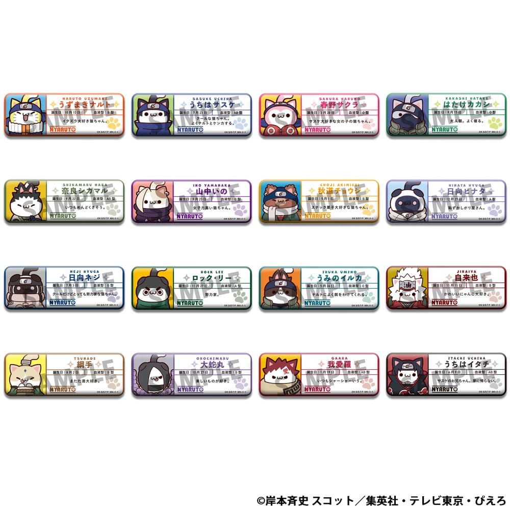 Megahouse Naruto Mega Cat Project Nyaruto! Metall Ansteck-Buttons Name Sortiment