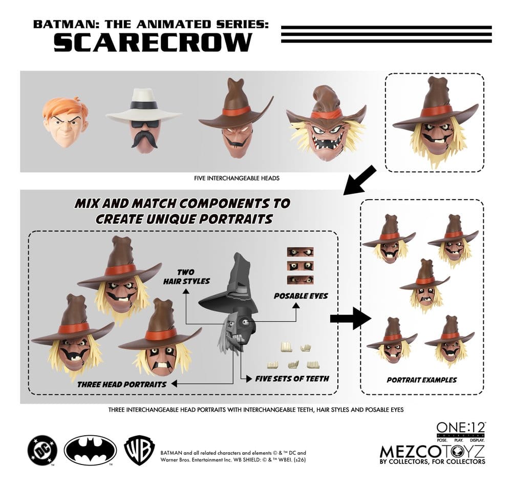 Mezco Toys Batman: Die Zeichentrickserie One:12 Collective Actionfigur Scarecrow 17 cm