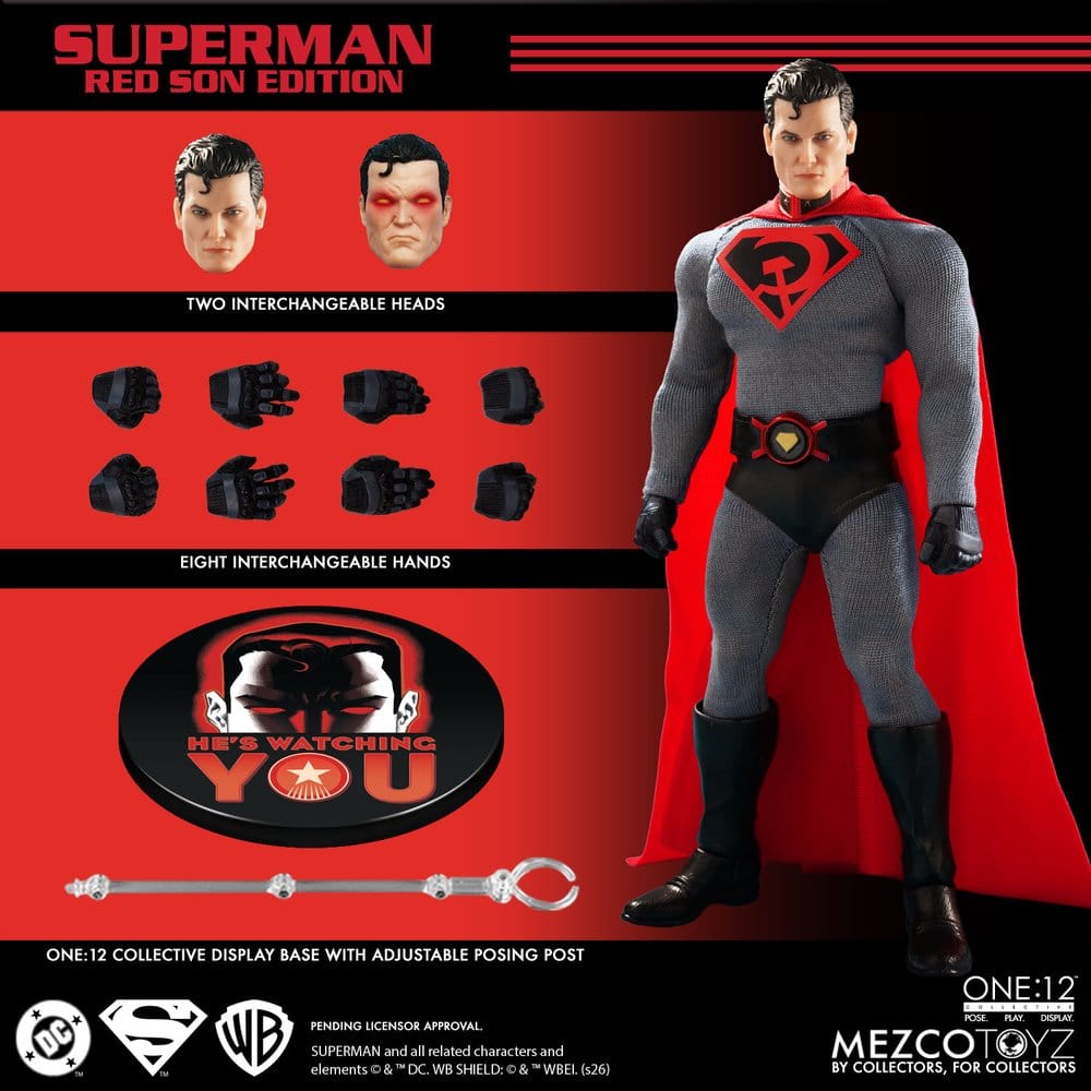 Mezco Toys DC Comics Collective Superman Red Son One:12 1/12 Actionfigur