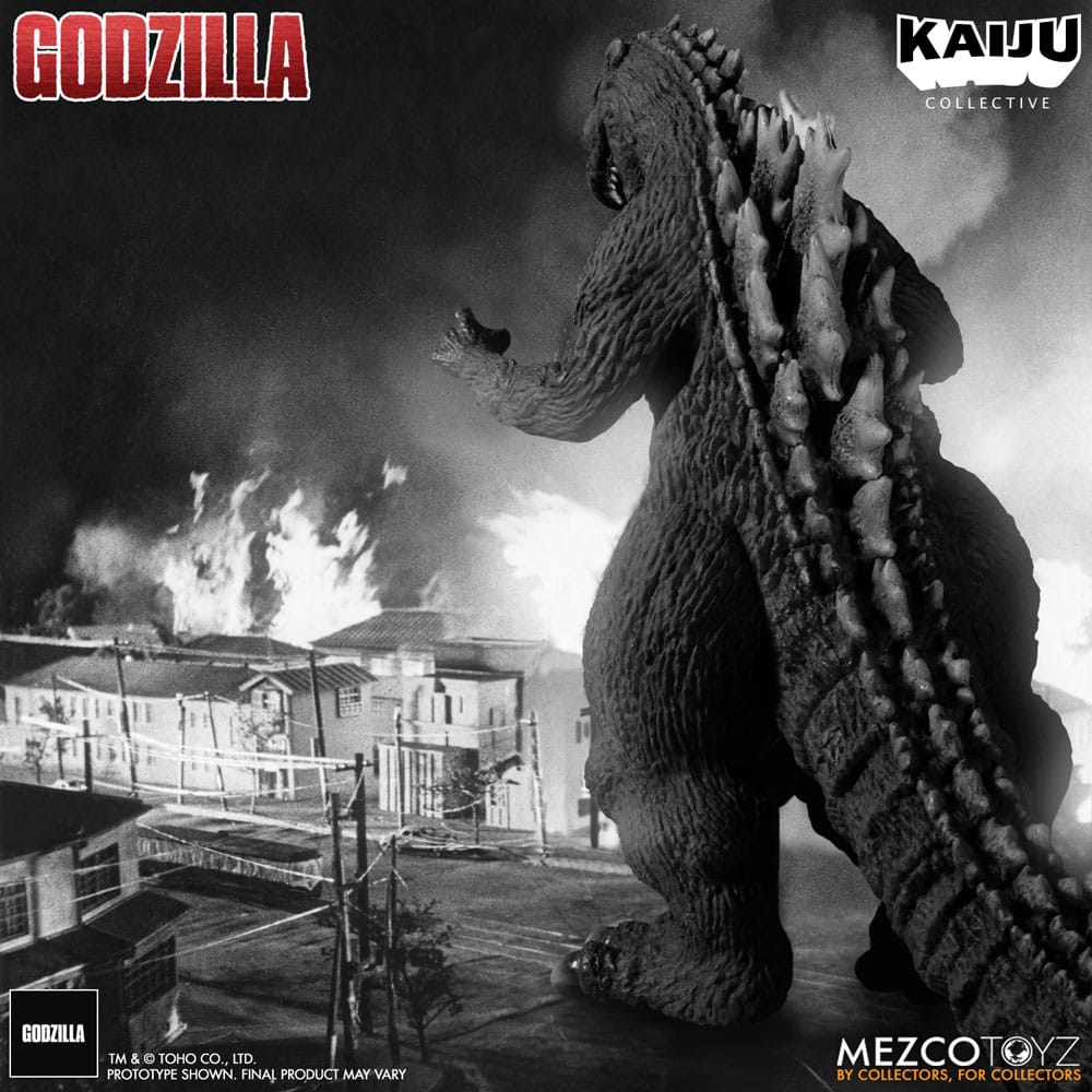 Mezco Toys Godzilla (1954) Kaiju Collective Godzilla - Black & White Edition Actionfigur