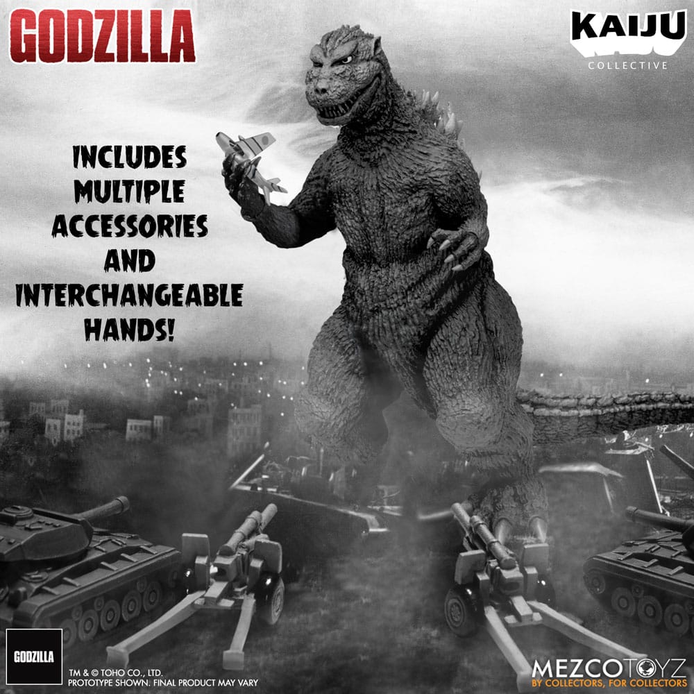 Mezco Toys Godzilla (1954) Kaiju Collective Godzilla - Black & White Edition Actionfigur