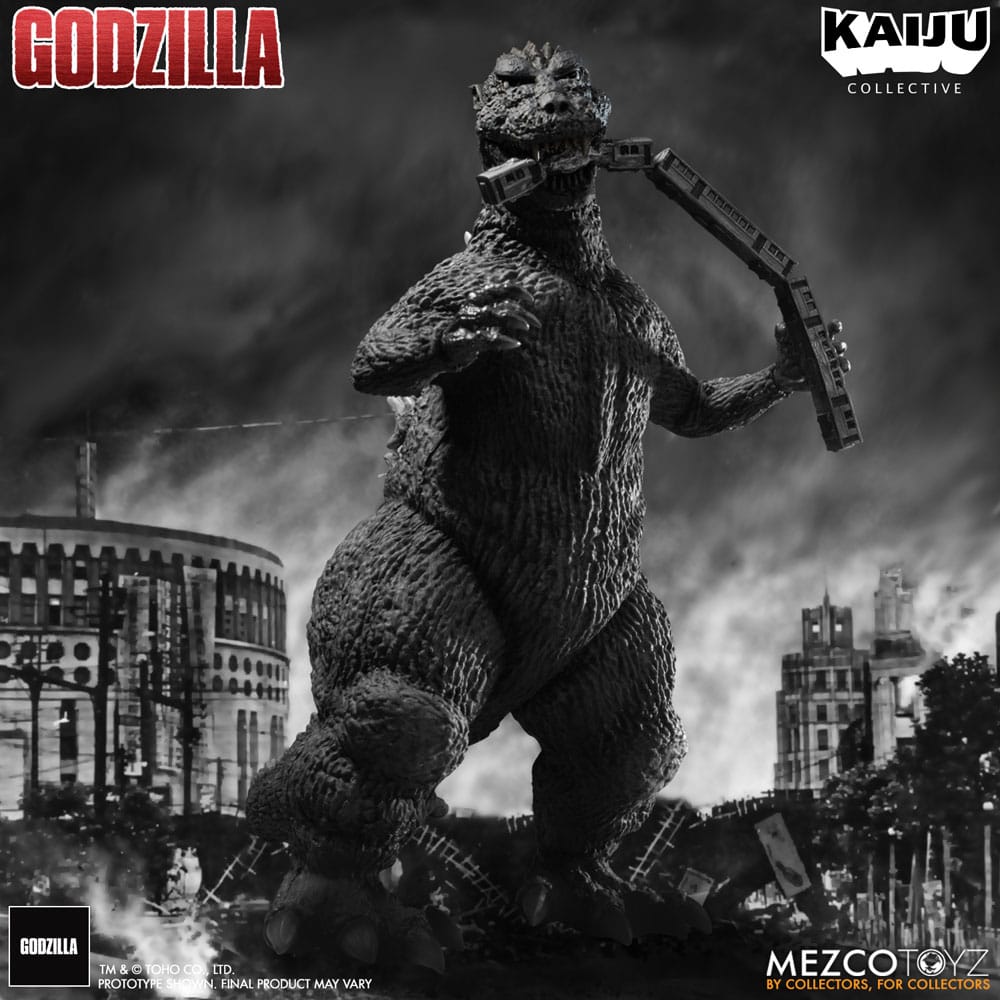Mezco Toys Godzilla (1954) Kaiju Collective Godzilla - Black & White Edition Actionfigur