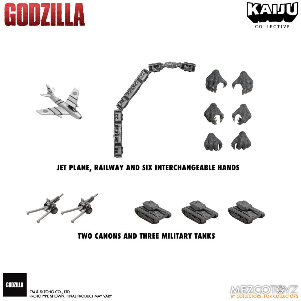 Mezco Toys Godzilla (1954) Kaiju Collective Godzilla - Black & White Edition Actionfigur