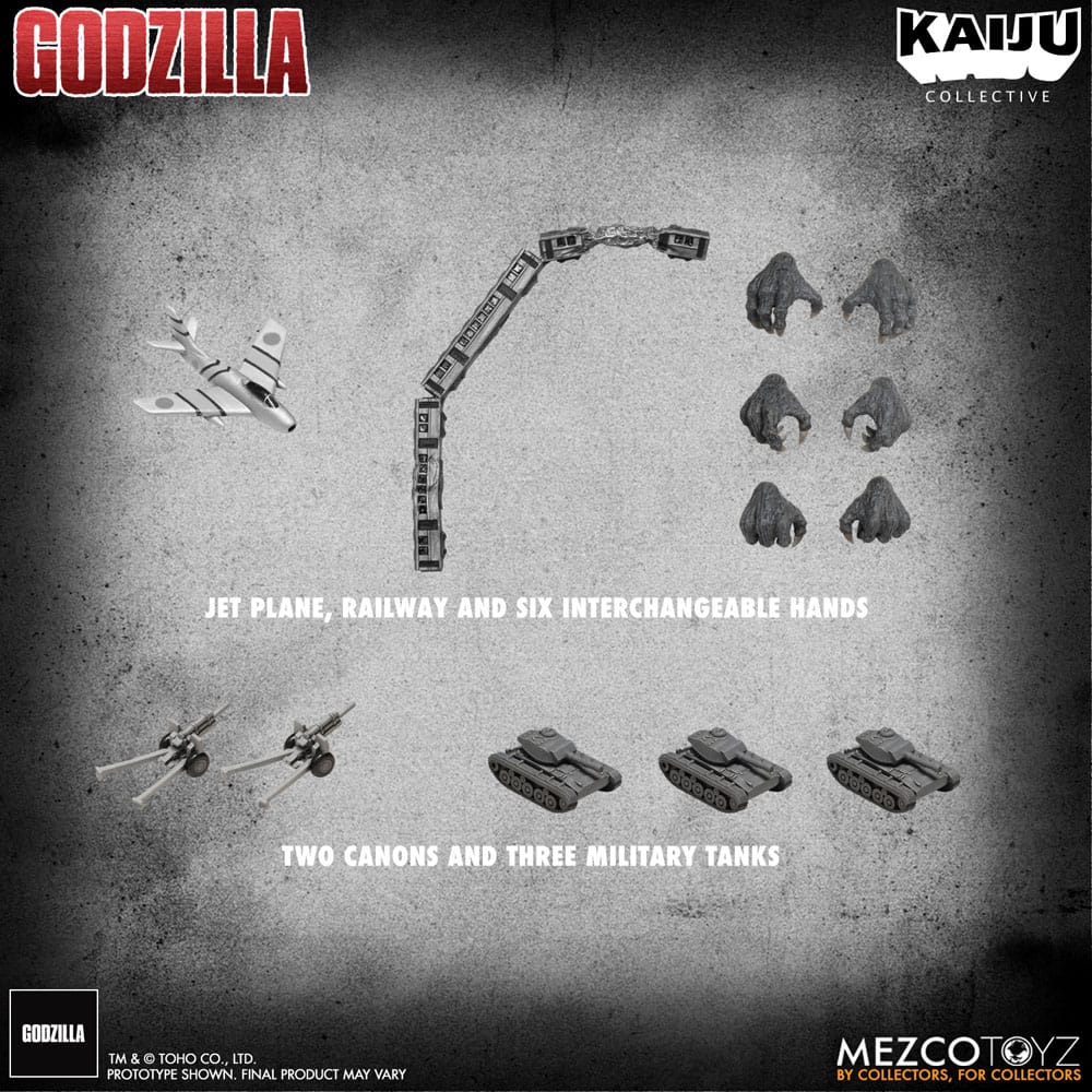 Mezco Toys Godzilla (1954) Kaiju Collective Godzilla - Black & White Edition Actionfigur