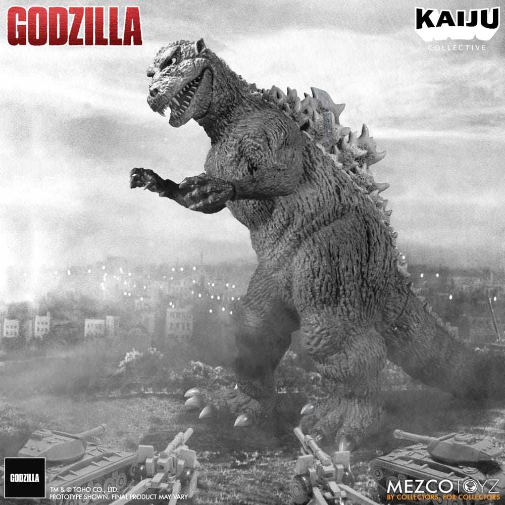 Mezco Toys Godzilla (1954) Kaiju Collective Godzilla - Black & White Edition Actionfigur