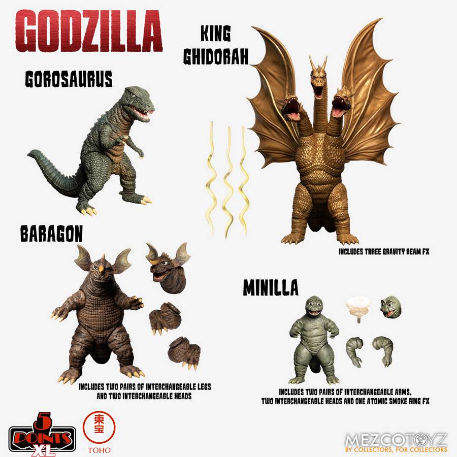 Mezco Toys Godzilla - Destroy All Monsters 1968 5 Points XL Box Set Round 2 Actionfiguren