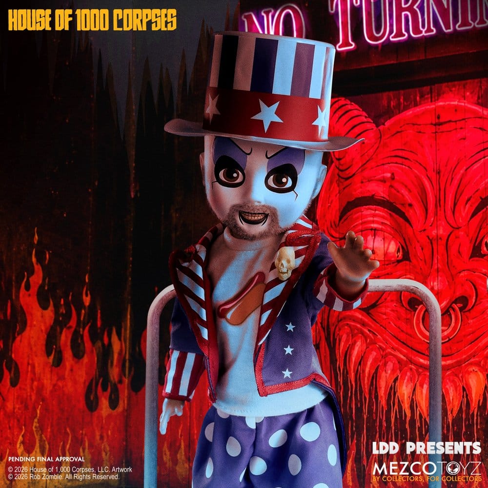 Mezco Toys Haus der 1000 Leichen LDD Presents Captain Spaulding Puppe