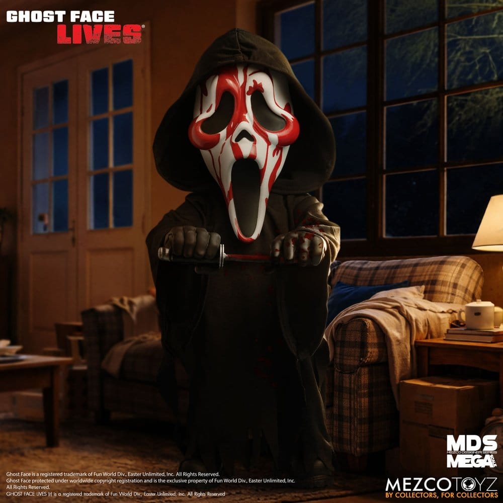 Mezco Toys Scream Bloody Ghost Face MDS Roto Puppe