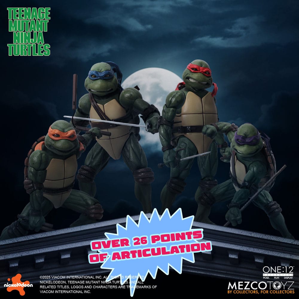 Mezco Toys Teenage Mutant Ninja Turtles (1990 Movie) Box-Set 1/12 Actionfiguren