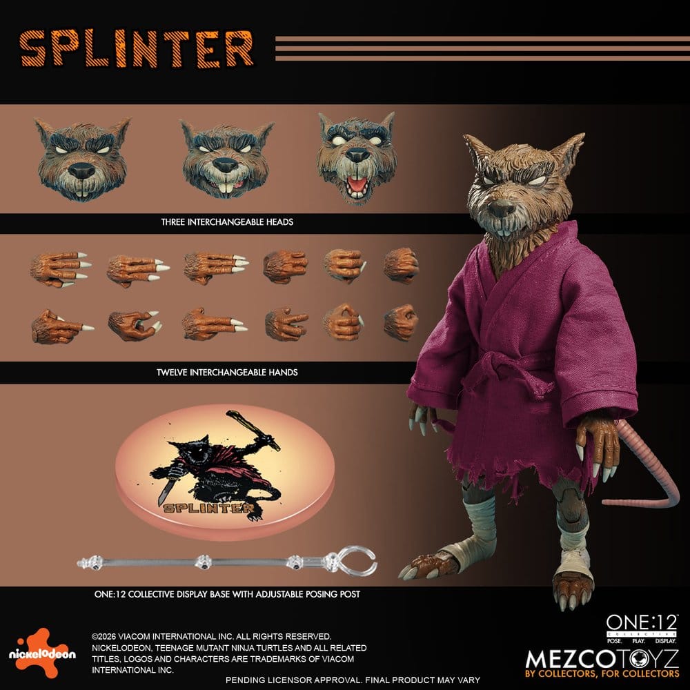 Mezco Toys Teenage Mutant Ninja Turtles Splinter One:12 Collective 1/12 Actionfigur