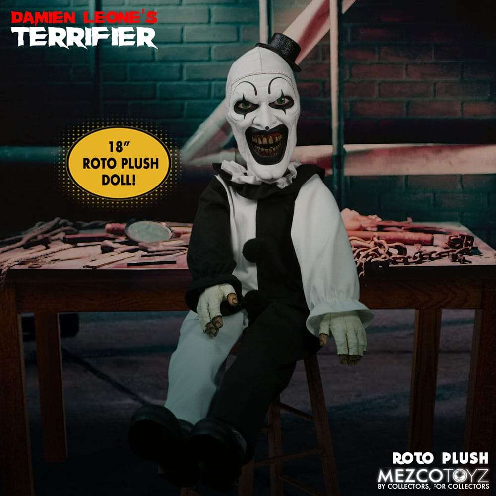 Mezco Toys Terrifier Art the Clown 46 cm Roto Plüschfigur