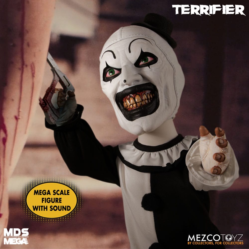 Mezco Toys Terrifier Art the Clown with Sound MDS Mega Scale Puppe