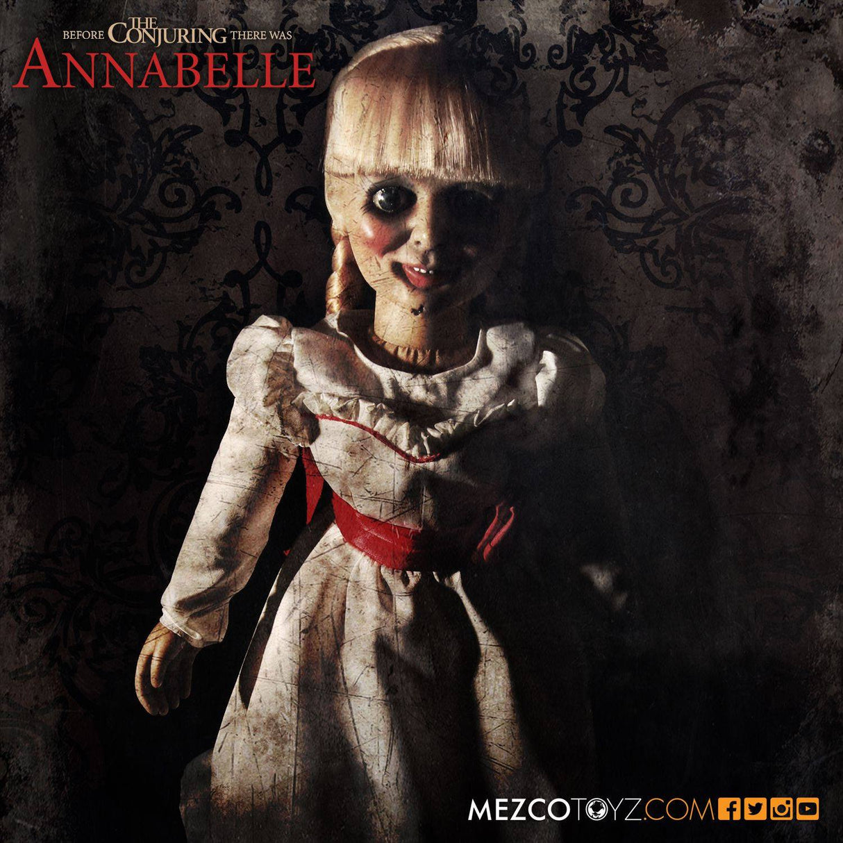 Mezco Toyz Conjuring Die Heimsuchung Annabelle Roto Plush Replik Puppe