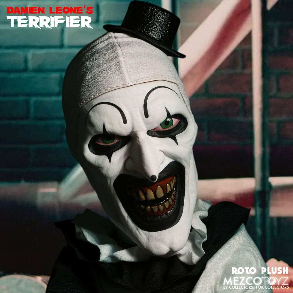 Mezco Toyz Terrifier Art the Clown 46 cm Roto Plüschfigur